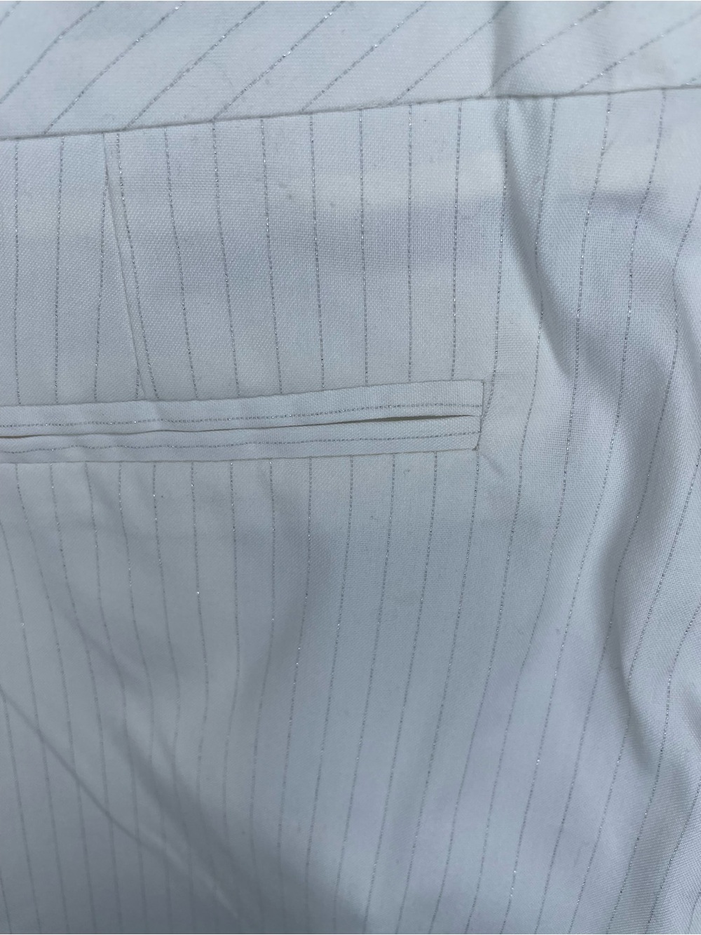 Vintage Marciano Cream Pinstripe Tailored Wide-Leg Pants - Picture 3 of 4